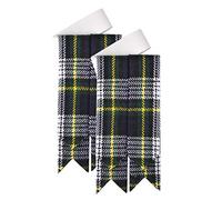 DSS KILT Scottish Traditional KILT HOSE FLASHES for Men-Men's Kilt Accessory, Dress Gordon Tartan, One Size