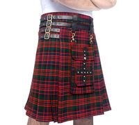 DSS KILTS- Adjustable 16 oz Tartan Utility Kilts for Men with Front Detachable Pocket, Macdonald Tartan, 40