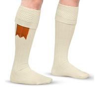 DSS KILTS Scottish Bubbles Kilt Hose for Men, Ribbed Socks for USA Shoe Sizes, Off-white, X-Large