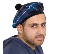 DSS KILTS Scottish Tam O' Shanter Acrylic Tartan Wool Tammy Hat-Kilt Accessory for Men, Pride of Scotland Tartan Tammy Hat, One Size