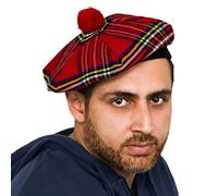 DSS Kilts Scottish Tam O' Shanter Acrylic Tartan Wool Tammy Hat-Kilt Accessory for Men, Royal Stewart Tartan Tammy Hat, One Size