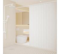DSSHENGDS Custom wide large linen waterproof ，mould weights shower curtains，Suitable for bedroom, living room, bathroom partitions-White- 120x240cm