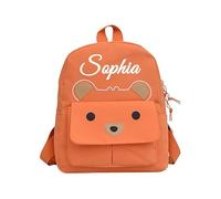 DSSHENGDS Customizable，personalised backpack toddler rucksack，Ideal for School and Travel，with AdjustabQle Shoulder Straps-Orange