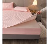 DSSHENGDS Customizable Up Bed Sheets ，Breathable Mattress Encasement Topper ，Premium Zipped Dustproof Mattress Protector ，All Round Protection Mattress Cover-pink- 120x190+30cm