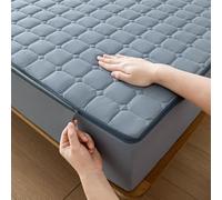 DSSHENGDS Customizable Up Bed Sheets ，Breathable Mattress Encasement Topper ，Premium Zipped Dustproof Mattress Protector ，All Round Protection Mattress Cover-blue- 105x200+18cm