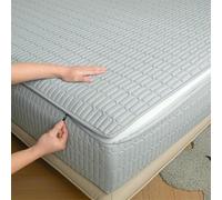 DSSHENGDS Customizable Up Bed Sheets ，Breathable Mattress Encasement Topper ，Premium Zipped Dustproof Mattress Protector ，All Round Protection Mattress Cover-cyan-blue- 180x200+30cm