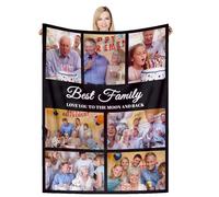 DSSHENGDS Customized personalized picture blanket, birthday gift for dad on Father's Day, flannel blanket, personalized gift for women, men, babies, children, pets, family-G-100 * 150CM
