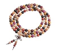 dssmboom 108 Mala Beads Bracelet Handmade Tibetan Buddhist Prayer Beads Necklace Natural Wood Beads Bracelet for Meditation, 8mm, Mixed Wood, No Gemstone