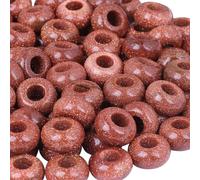 dssmboom 20 Pcs Gold Sand Stone Large Hole Beads for Jewelry Making, DIY Crafts, Rondelle Loose Macrame Beads for Hair, 14x8mm