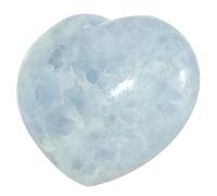 dssmboom Natural Blue Celestite Crystal Heart Ornament for Desktop Display and Collection, Polished Love Heart Celestite Stone Meditation Home Decoration, 3.98"-4.33"