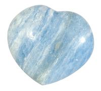 dssmboom Natural Blue Celestite Crystal Heart Ornament for Desktop Display and Collection, Polished Love Heart Celestite Stone Meditation Home Decoration, 2.4"-2.76"