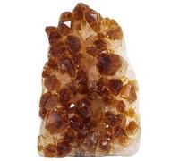dssmboom Natural Raw Citrine Crystal Cluster Mineral Specimen for Meditation and Chakra Balancing, Decorative Feng Shui Stone Citrine Geode Cluster for Wealth, 201g-300g