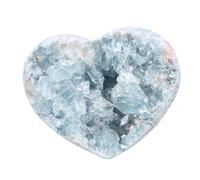 dssmboom Natural Rough Blue Celestite Crystal Mineral Specimen for Crystal Collection, Irregular Geode Celestine Raw Stone for Home Office Decor & Chakra Balancing, 2.36"-3.15"