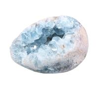 dssmboom Natural Rough Blue Celestite Crystal Mineral Specimen for Crystal Collection, Irregular Geode Celestine Raw Stone for Home Office Decor & Chakra Balancing, 2.76"-3.54"