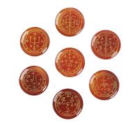 dssmboom Set of 7 Polished Carnelian Crystal Engraved Magic Archangel Symbols Wicca Stones for Meditation Chakra Balancing, Collectible & Decorative Pocket Worry Palm Stone for Home Decor