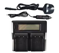 DSTE 1.5A Fast Charging Dual Battery Charger Compatible for Fujifilm NP-T125 GFX 50S GFX50S GFX 50R GFX50R GFX 100 as BC-T125