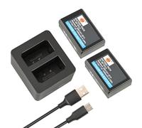 DSTE 2-Pack 1200mAh BP-SCL5 Battery and Dual USB Charger Compatible for Leica M10, M10R, M10P Camera