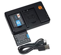 DSTE 2-Pack 3.7V/1500mAh NP-BN1 Battery and Micro USB Dual Charger Compatible with NP-BN1 and Sony DSC-WX70 DSC-WX80 DSC-WX150 DSC-QX10 DSC-QX100 DSC-T99 DSC-T110 Camera