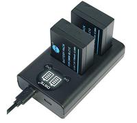 DSTE® 2 Pack DMW-BLC12 DMW-BLC12e Battery + Dual USB Quick Charger Kit for Panasonic Lumix DMC-GH2 DMC-FZ330 DMC-FZ200 DMC-FZ200GK DMC-FZ1000 V-LUX4 Leica Q Cameras as DMW-BLC12PP BP-DC12 Sigma BP-51