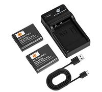 DSTE (2-Pack) NP-BG1 Camera Battery and Charger Compatible with Sony Cyber-shot DSC-T20 DSC-T100 DSC-W30 DSC-W50 DSC-W55 DSC-W70 DSC-W120 DSC-W130