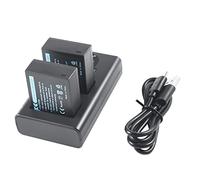 DSTE (2-Pack) NP-W126 NP-W126S Replacement Battery + Dual USB Charger with LCD Display Compatible with Fuji HS30 EXR,HS30EXR,HS33 EXR,HS50 EXR,HS50EXR,X-A1,X-E1,X-E-E 1, XE1. X-M1, XM1, XPro1, X100V