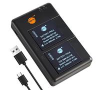 DSTE 2PCS DMW-BCF10 Battery Charger Compatible for Panasonic Lumix DMC-FC25 DMC-FH1 DMC-FX40