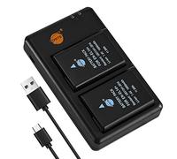 DSTE 2PCS EN-EL14 ENEL14A (1600mAh/7.4V) Battery Charger Set Compatible for Nikon D3400, D5300, D5500, D5600, D3500, D5200, D5100, D3200, Coolpix P7000, P7100, P7700, P7800
