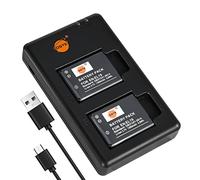 DSTE 2PCS EN-EL19 Battery Charger Set Compatible for Nikon Coolpix S2500 S3200 S3500 S4200 S4300