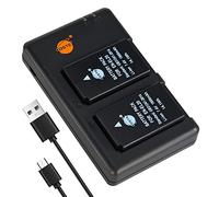 DSTE 2pcs EN-EL20 EN-EL20a ENEL20 (1900mAh/7.4V) Battery Charger Set Compatible for Nikon Coolpix P1000, 1 J2, 1 J3, 1 S1, 1 V3, Coolpix A, 1 AW1