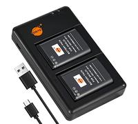 DSTE 2pcs EN-EL23 ENEL23 Battery + Dual Charger Compatible with Nikon Coolpix P600 S810c P900S