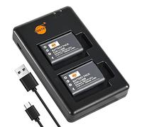 DSTE 2PCS LI-60B (1350mAh/3.7V) Battery Charger Set Compatible for Olympus FE-370 Compatible for Pentax D-LI78