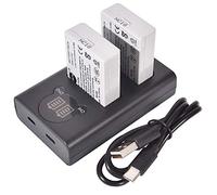 DSTE 2PCS LP-E5 Battery and Dual Charger Compatible with Canon EOS 450D, 500D, 1000D, Kiss X2, X3, Rebel XS, XSi