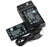 DSTE 2pcs NP-60 Rechargebale Li-ion Battery + Micro USB Charger Compatible with Fujifilm LS420 LS433 LS633 LS743 LS753 P712 P850 P880 Z730 Z7590 Z760 and Drift 1080p