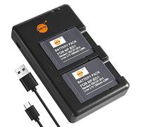 DSTE 2pcs NP-BD1 Battery + USB Dual Charger Compatible for Sony DSC-G3, DSC-T70, DSC-T75, DSC-T90, DSC-T200, DSC-T300