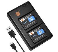 DSTE 2PCS NP-BN1 Battery Charger Set Compatible for Sony DSC-QX100, DSC-T110, DSC-TF1, DSC-TX5, DSC-TX10, DSC-TX20