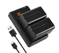 DSTE 2pcs NP-F750 Battery Charger Set Compatible with Sony CCD-SC65, CCD-TRV815, CCD-TR3, DCR-VX200, CCD-TR3300