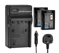 DSTE 2PCS NP-FH50 Battery and Charger Kit Compatible with Sony DSLR-A230, DSLR-A330
