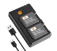 DSTE 2PCS NP-FR1 Battery Charger Set Compatible for Sony DSC-P100/S,DSC-P120,DSC-P150/B,DSC-P150/L
