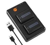 DSTE 2PCS NP-FW50 (1950mAh/7.4V) Battery Charger Set Compatible for Sony NEX 3/5/7 Series, SLT-A Series, Alpha Series