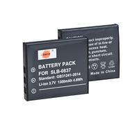 DSTE 2PCS SLB-0837 Rechargeable Battery Compatible for Samsung Digimax i6 PMP, Digimax L50, Digimax L60, Digimax L80, L700, NV3, NV5, NV7