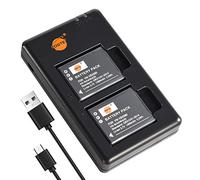DSTE 2PCS VW-VBX090 (1400mAh/3.7V) Battery Charger Set Compatible for Panasonic HX-WA03,HX-WA2,HX-WA2GKHX-WA20,HX-WA3HX-WA30,HX-WA301