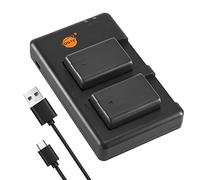 DSTE 2PCS VW-VBY100 (1250mAh/3.7V) Battery Charger Set Compatible for Panasonic HC-V110, HC-V110K, HC-V110G, HC-V110GK-K, HC-V130, HC-V201, HC-V201K Camera