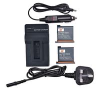 DSTE 2x AB1 Full Coded 3.85V 1220mAh Li-ion Battery + DC176U Travel and Car Charger Compatible with DJI Osmo Action Camera