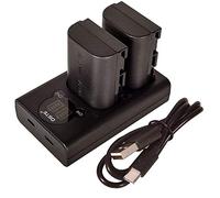 DSTE 2X Full Coded LP-E6N Replacement Battery + Dual USB Charger with LCD Display Compatible with LP E6N, Canon EOS 5C, EOS R, EOS R5, EOS R6, XC10, XC15 Cameras as as LP-E6