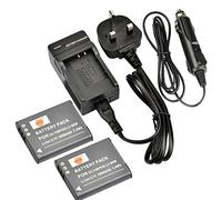 DSTE® 2x Li-90B Rechargeable Li-ion Battery + DC16U Travel and Car Charger Adapter for Olympus Tough TG-1 TG-2 TG-3 SH-1 SH-50 SH-60 SP-100 XZ-2 iHS Digital Camera as Li-92B