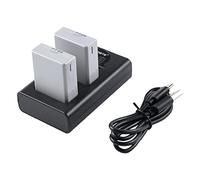 DSTE 2X LP-E5 Replacement Battery + Dual USB Charger with LCD Display Compatible for Canon EOS 450D 500D 1000D Kiss F X2 X3 Rebel XS XSi T1i Digital Camera