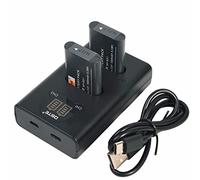 DSTE 2x NP-BX1 Replacement Battery + Dual USB Charger with LCD Display Compatible for NP-BX1/M8 and Sony ZV1 ZV-1 ZV-1F HDR-CX240E DSC-RX10 II DSC-RX1B DSC-RX1R DSC-RX1R/B DSC-RX100 II Camera