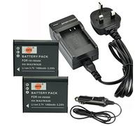 DSTE 2x VW-VBX090 Rechargeable Li-ion Battery + DC16U Travel and Car Charger Compatible with Panasonic HX-WA03 HX-WA2 HX-WA2GKHX-WA20 HX-WA3HX-WA30 HX-WA301 Digital Camera