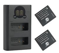 DSTE 7.4V 1500mAh DMW-BLG10 DMW-BLG10E Replacement Battery (2-Pack) and Smart LED Dual USB Charger Compatible for Panasonic DMW-BLE9 DMW-BLE9E DMW-BLE9PP,Lumix DMC-GF6