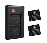 DSTE 7.4V 1500mAh DMW-BLG10 Lithium Battery Pack(2 Packs) and Dual Charger Compatible with Panasonic DMW-BLG10E DMW-BLE9 DMW-BLE9E DMW-BLE9PP and Lumix DMC-GF6, Lumix DMC-GX7, Lumix DMC-ZS60